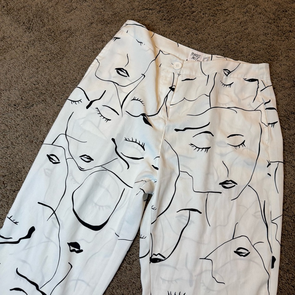 Princess Polly White Zavia Face Pants 12 P30